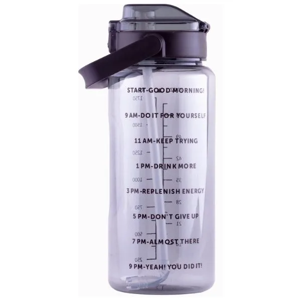 Zwart transparante 2 liter drinkfles